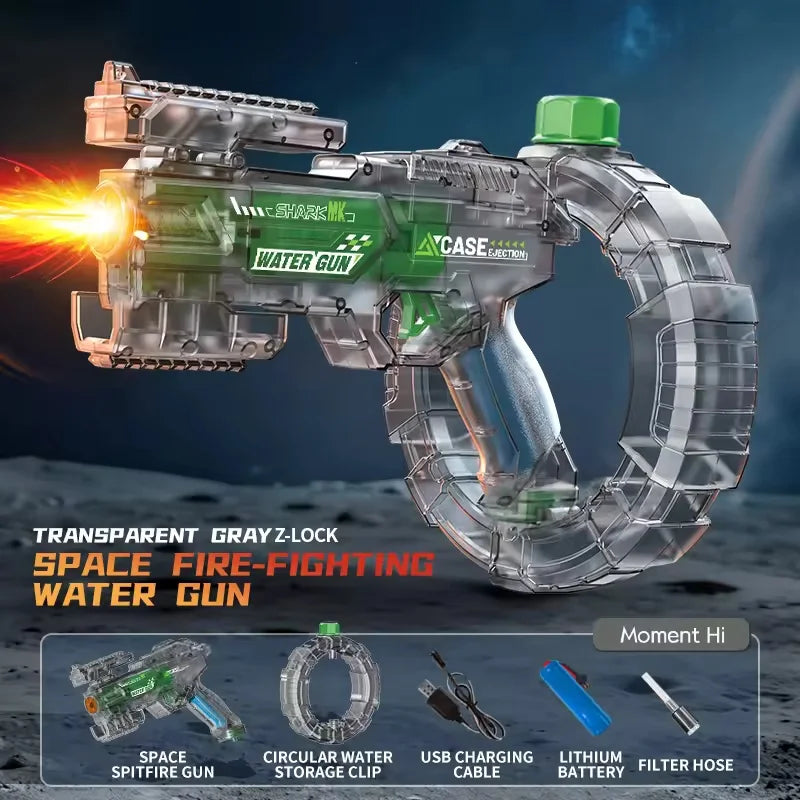 42cm Electric Water Gun High Pressure Auto Absorb Water Blaster, Blue/Green/Red/White