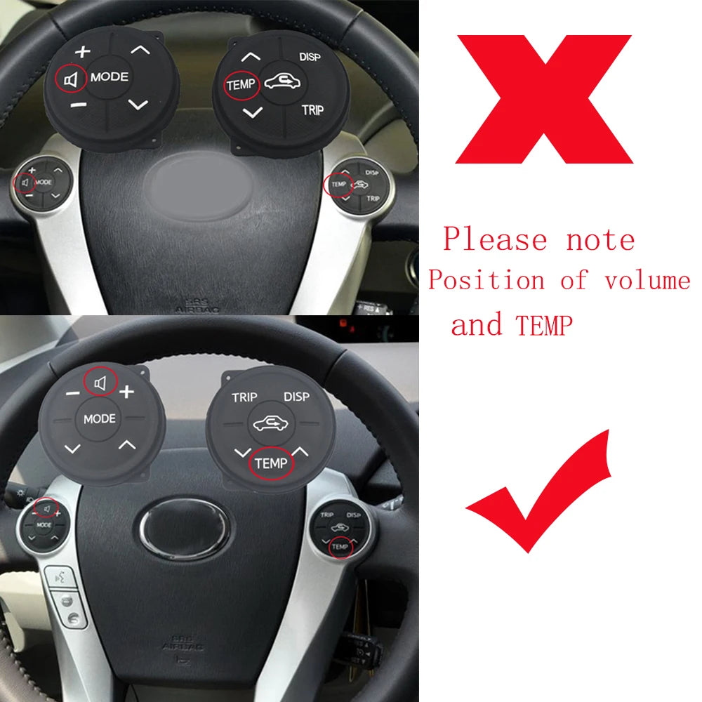 Steering Wheel Button Switch Control Set L-R for Toyota Prius ZVW30 2010-2013
