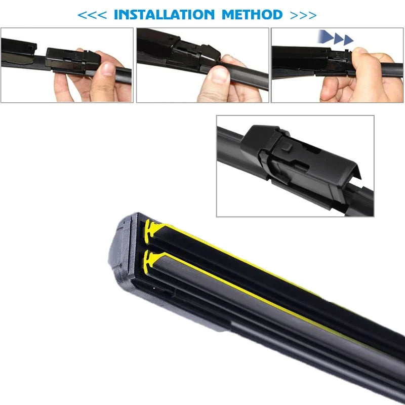 Car Windshield Wiper blades Universal Soft Double layer Rubber Frameless Bracketless car wipers 14" 16" 19" 20" 21" 22" 24"26"