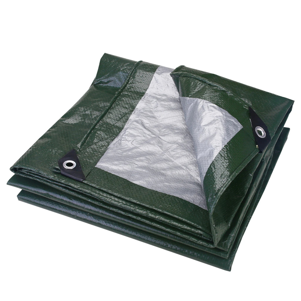Large Tarpaulin Waterproof Heavy Duty 5x4m/3x2m Tarp Rain Cover Reinforced Multipurpose Outdoor Garden Backyard Awning Canopy