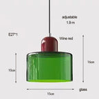 Glass pendant light chandelier, E27 socket, 1.9m cord, 90-260V, white shade