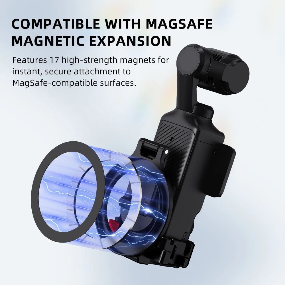 BRDRC Magnetic Adapter Mount for DJI Osmo Pocket 4/3,Magsafe Bracket For iPhone 17/16/15/14/13,Pocket 4/3 Accessories