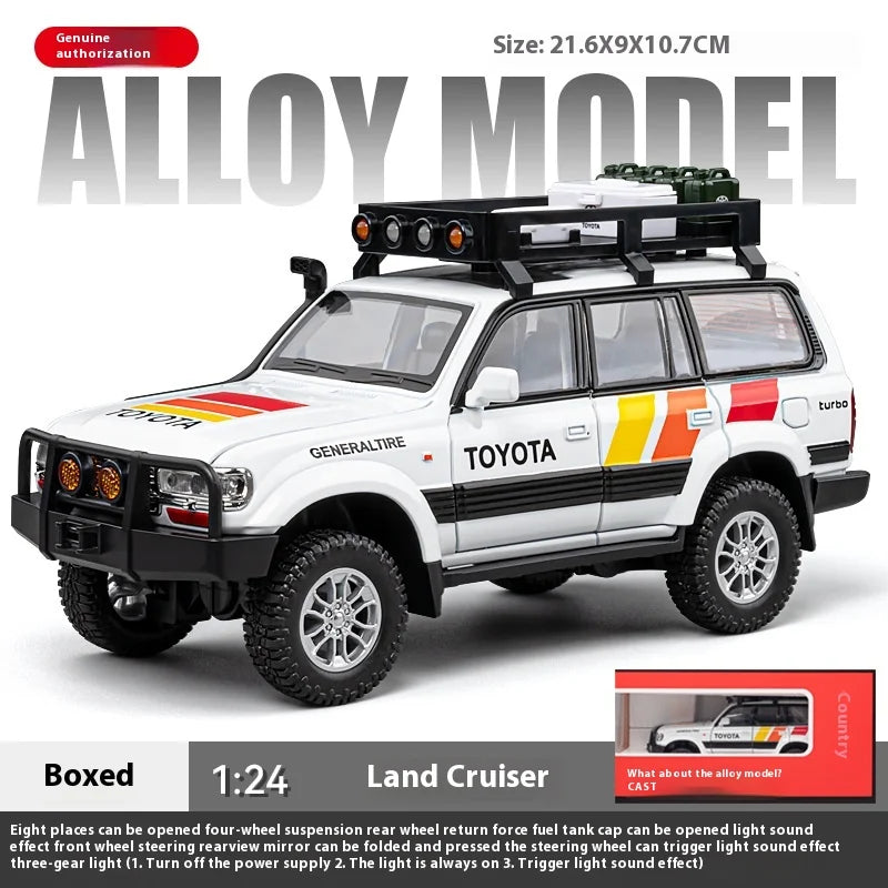 1:24 Scale LC80 Off-road Vehicle Alloy Car Model Diecast Toy Ornament Gift Souvenir Collectible