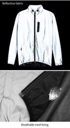WOSAWE Full Reflective Cycling Jacket Winter Autumn Bicycle Windbreaker Bike Soft Windproof Waterproof Running Jacket Men's Coat
