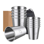 5 Pieces Stainless Steel Cups Pint Cup Tumbler Metal Cups Stackable Cup Metal Drinking Glasses for Home Camping Bar 350ML 260ML