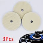 3Pcs 5/6 Inch Wool Buffing Pads,  Wool Cutting & Polishing Pad Kit for DA Polisher, Low Lint Paint Correction Pads