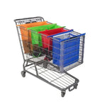 4Pcs/set Foldable Cart Trolley Supermarket Shopping Storage Bags Reusable Eco-Friendly Grocery Shop Handbag Nonwovens Tote Bag