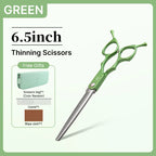 Fenice 6.5 Inch Colorful Straight Curved Thinning Chunker Shears Beginner Friendly Scissors Kit for Practice &Home Groomer Us
