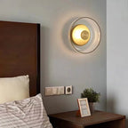 LED Glass Wall Sconce, Amber or Smoke Gray Shade, Warm White Light, Indoor Wall Lamp