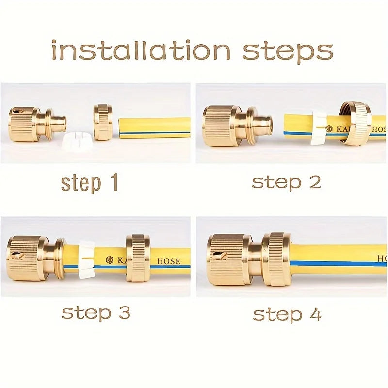 6/12pcs EU Standard Aluminum Hose Connector Set - 1/2'' & 3/4'' Tap Fitting + 1/2''(13-16mm) Quick Connect for Garden Pipes