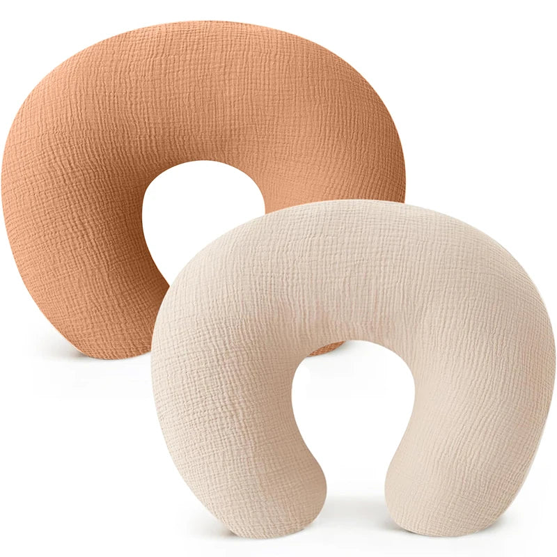 2PCS/set Nursing Pillow Cover for Breastfeeding Pillows Ultra-Soft Muslin Cotton Baby Nursing Pillow Fits Newborn Feeding Pillow
