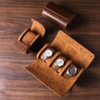 Embers Leather Watch Roll 1 2 3 slots Luxury Genuine Watch Storage Box Travel Bag Watch Case Gift Box Watch Pouch
