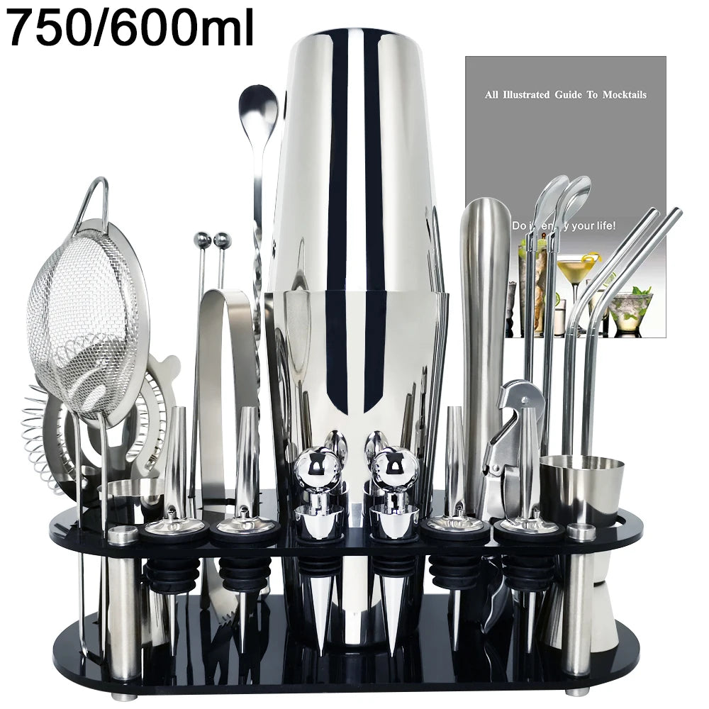 Craft Bar-Quality Cocktails: Premium Boston Shaker Set with Stand