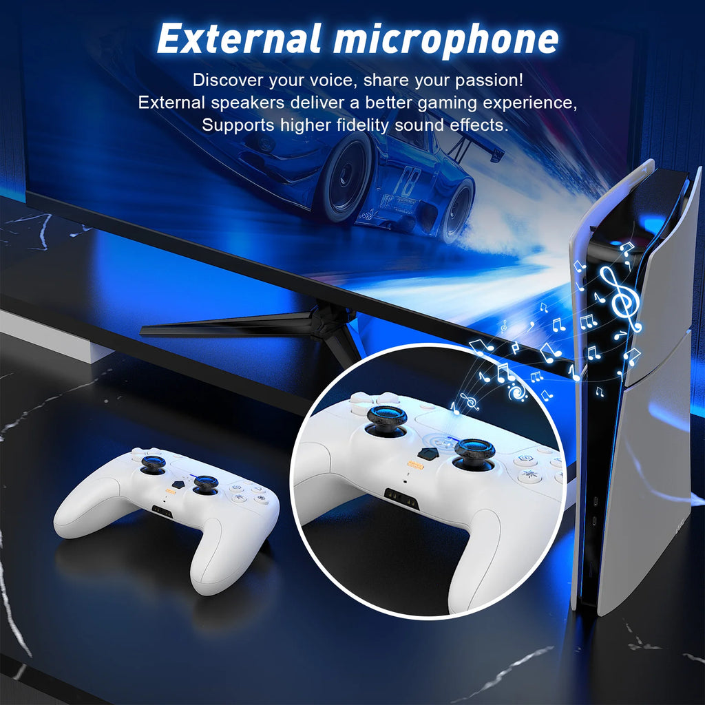 Wireless Game Controller for PS5/PlayStation 5 and PC, Adaptive Triggers, Mute Button, Black/White