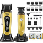 KEMEI Men's Hair Trimmer, Cordless Professional Hair Clippers, Beard Trimmer, Barber Care Kit, Hair Cutting Machine, 11,501 RPM,