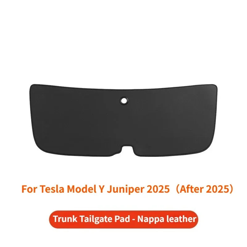 For Tesla Model Y Juniper / Model 3 Highland Trunk Tailgate Guard Pad PU Leather Trunk Protective Anti-dirty Pad Car Accessories