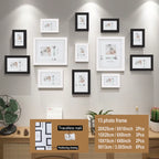 13pcs Wood Picture Frame Set for Wall Home Office Decor Festive Commemorative Gifts - Variety of Sizes for Photos