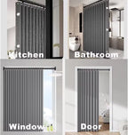 Magnetic Foldable Linen Bath Curtain Waterproof for Walk-In Shower - No Included Adjustable Rod
