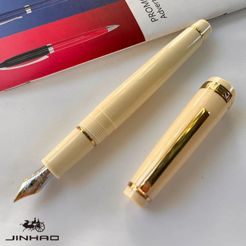 Jinhao 82 Fountain Pen Golden Clip EF/F/M Nib Acrylic Ink Pen Luxury Writing Pens for Stationery Business Office School Supplies