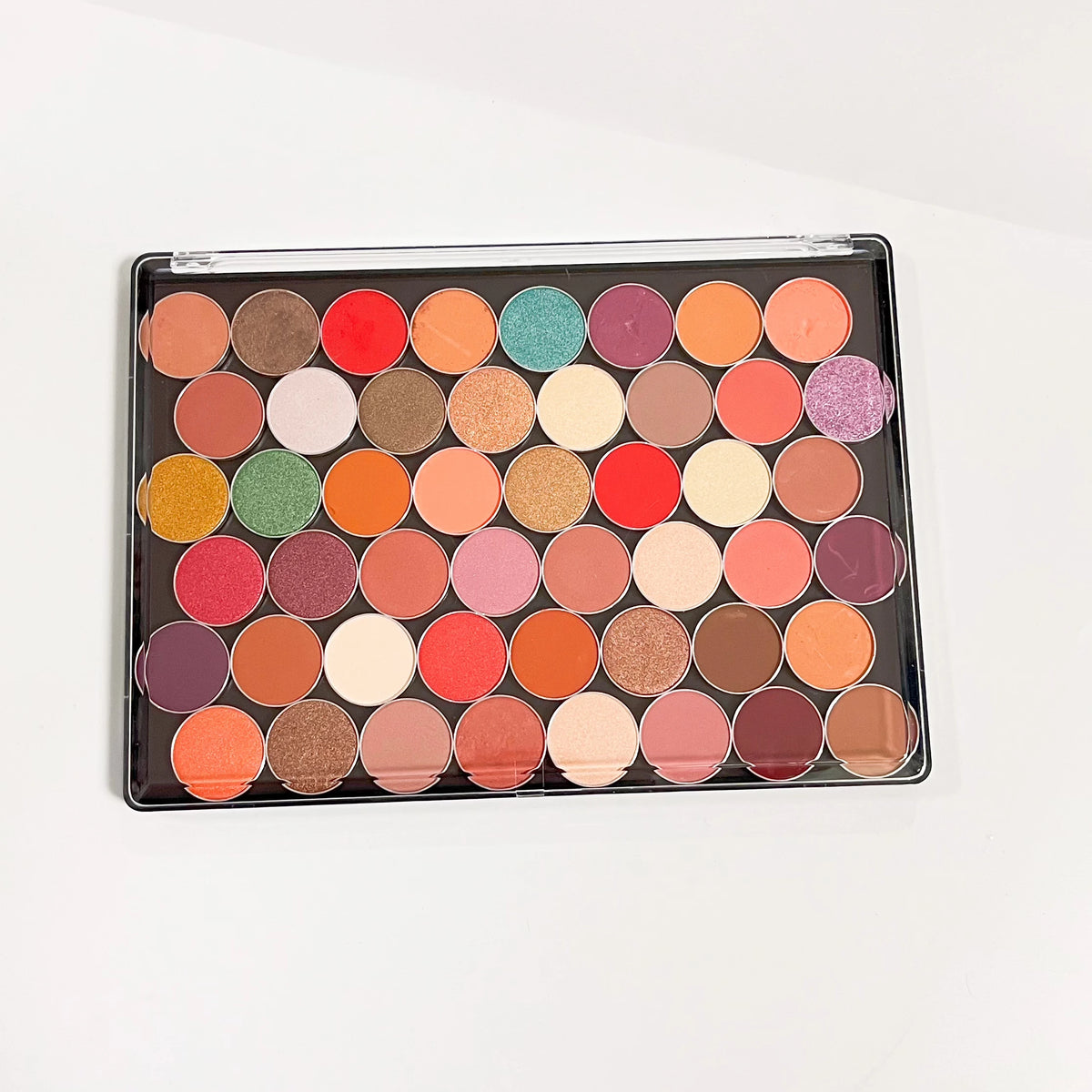 XL Empty Magnetic Eyeshadow Palette Storage Box Clear Lid, 20pcs Metal Stickers, 23.5x16.5cm
