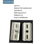 KAMPFE Safety Razor Replacement Head ST11X 316L Stainless Steel CNC, 0.68/0.85/0.99mm