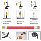 21/30Pcs Bicycle Tire Inflator Tube Needle & Air Hose Adapter Kit - Pump Connectors for Bike Repair & Basketball Valves