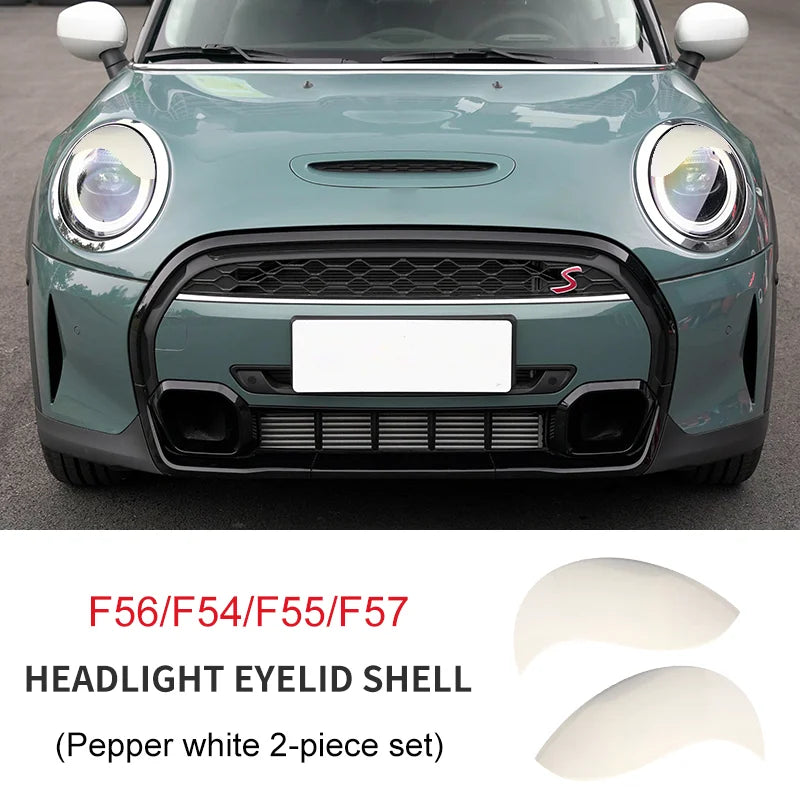 ABS Glossy And Matt Black Color Angry Eyelid For MINI Cooper F65 F66 F54 F55 F56 F57 R55 R56 R57 R58 R59 Car headlight sticker