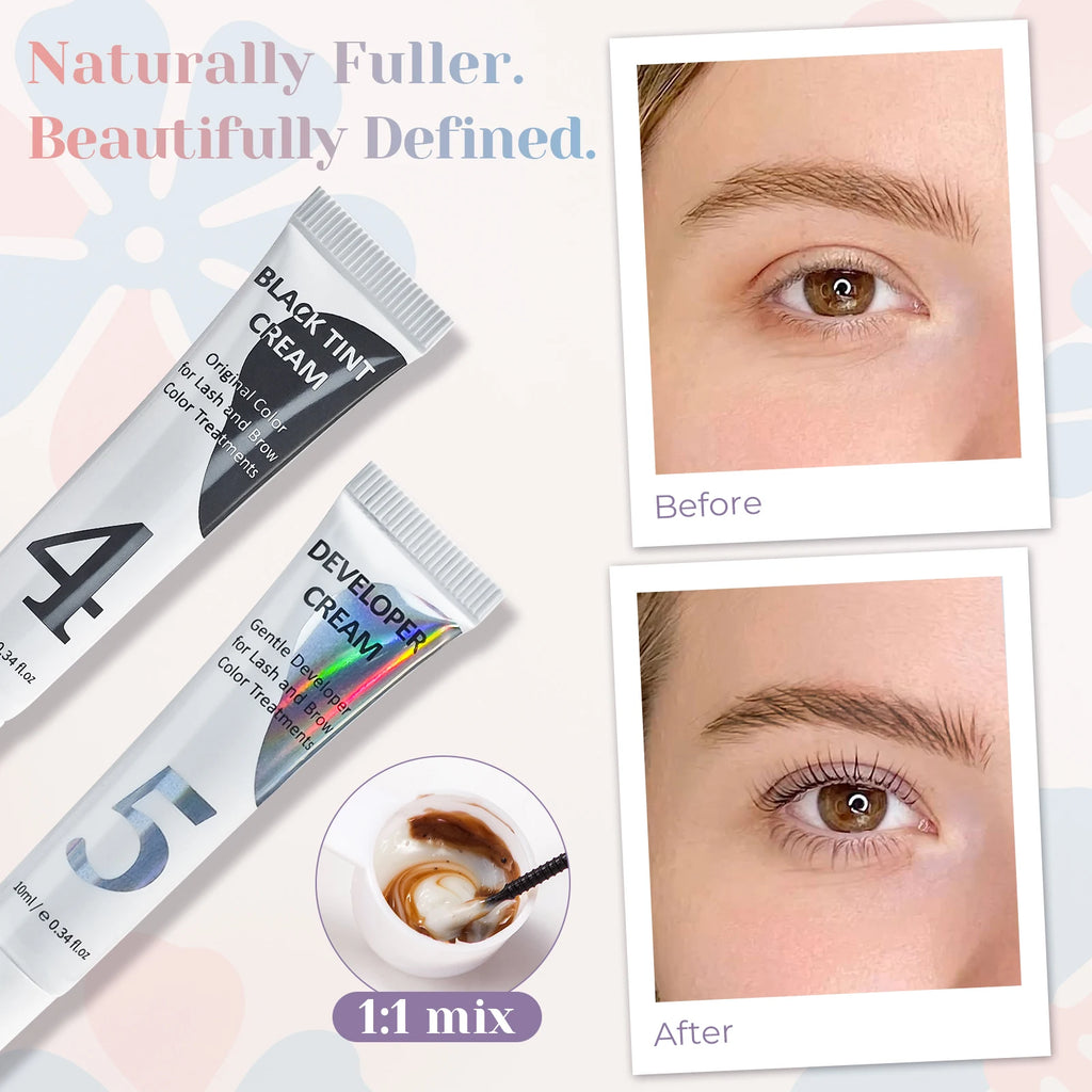PERMANIA Lash and Brow Tinting Perm Kit Black Natural Eyelash Lifting Perm Treatment 4-6 Weeks For Lash Curler Perm Makeup Tool