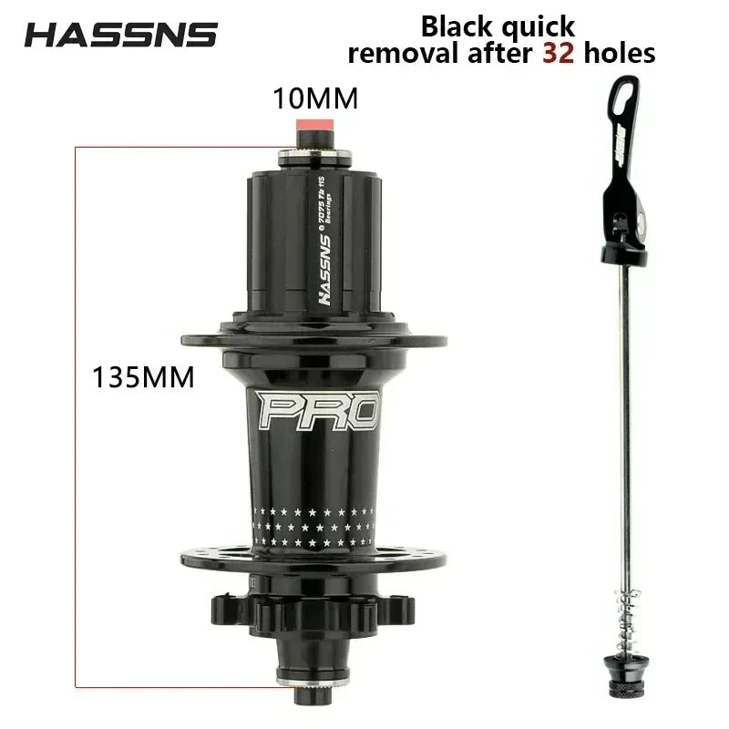 HASSNS Pro 7 36h Rear Hub Bearing 36Holes Freehub MTB Bike Four Palin 32H Rear Hub for 7-12 Speed Noisy Cube Bicycle 6 Pawl Hubs