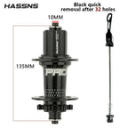 HASSNS Pro 7 36h Rear Hub Bearing 36Holes Freehub MTB Bike Four Palin 32H Rear Hub for 7-12 Speed Noisy Cube Bicycle 6 Pawl Hubs