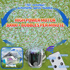 2025 Upgraded Version of the Bubble Machine with Remote Control, Automatic Rotation, and Rgb Lights, 1800Mah Rechargeable Battery, Type-C Charging, Suitable for Children, Weddings, Birthday Parties, and Outdoor Activities, Bubble Machine Does Not Include