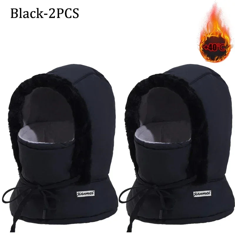Cold Weather Thermal Balaclava Scarf Winter Windproof Hood Hat Plush Neck Warmer Ski Face Mask for Outdoor Activities