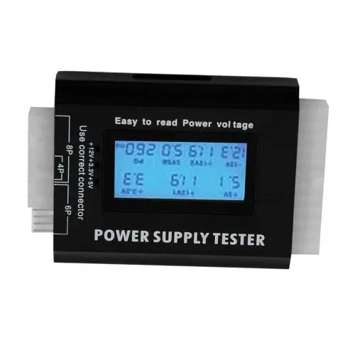 LCD PC Power Supply Tester for ATX 20/24-Pin PSU Diagnostic Tool, Type A/B