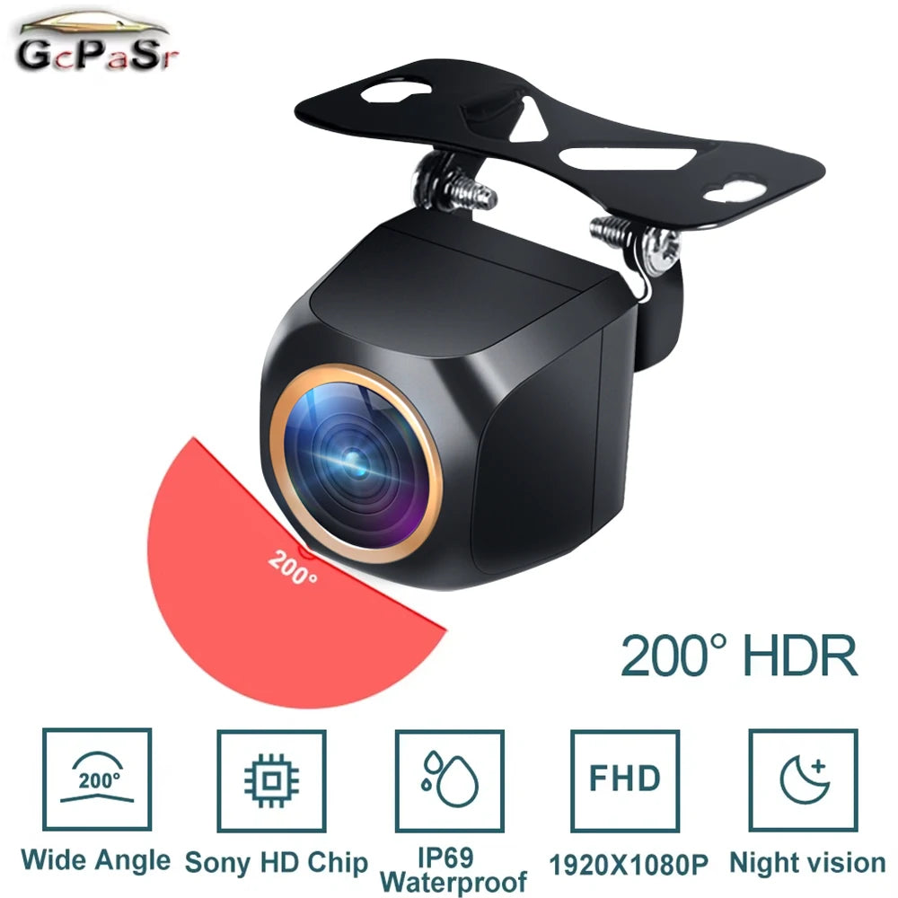 GcPaSr AHD 1920x1080P Car Rear View Camera 200° Fisheye Golden Lens Full HD Night Vision Vehicle back Car reversing Front Camera