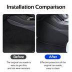 For Tesla Model 3 Y 2021-2026 LHD Center Console Two Side Anti Kick Pad Protector PU Leather Sticker Foot Cover Car Accessories