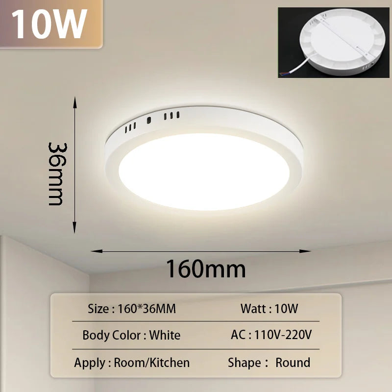 Round White 10W / 1PC / Cold White