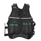 Adjustable Workwear Allround Work Tool Vest Safety Vest with Multi-pockets and Zipper Heavy Duty Tool Vest for Electricians