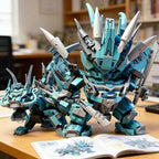 2-in-1 Transforming Mecha Robot & Dragon Building Blocks Set, No Box, With Weapon