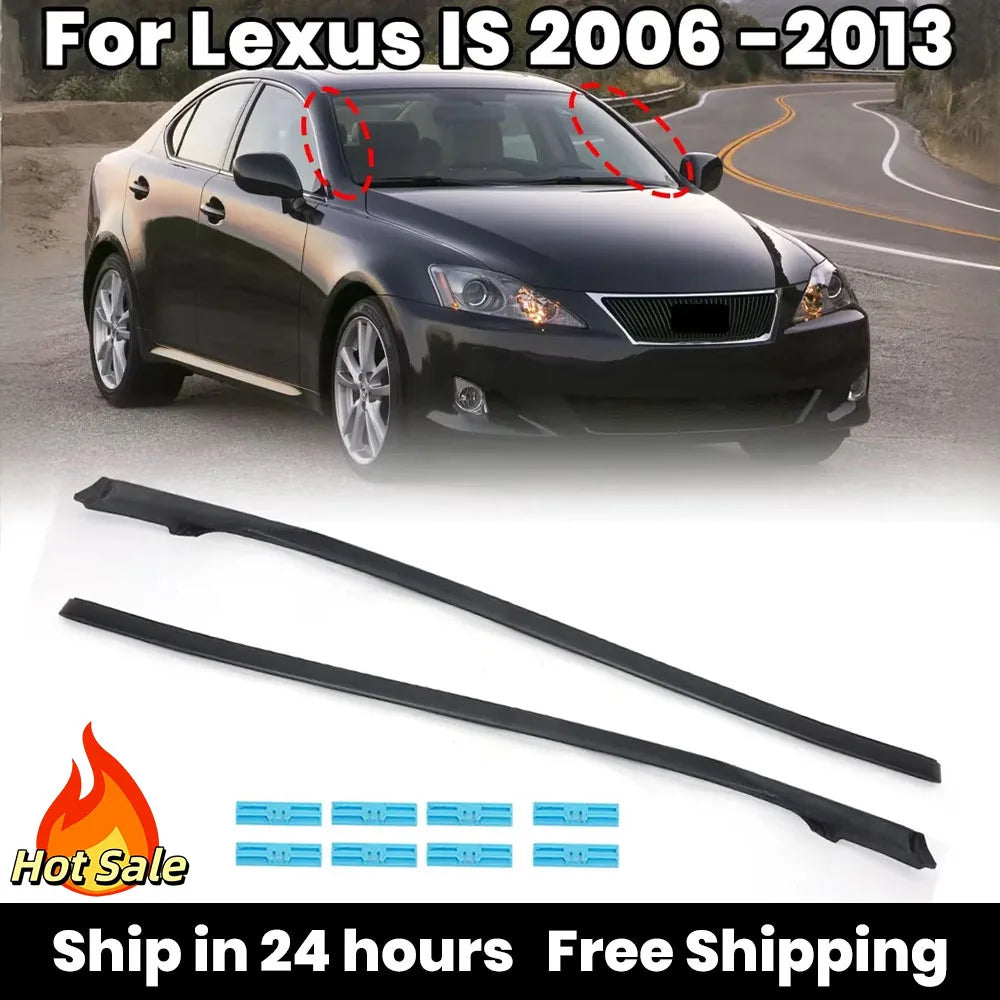 Windshield Pillar Molding for Lexus IS 2006-2013 with Clips Kit Pillar Molding Outer Protective Strip 75551-53020 75552-53020