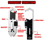 Multi-functional Mini crowbar 9 in 1multi-tool adjustable wrench EDC caliper Measuring ruler Pry bar Pocket outdoor camping tool
