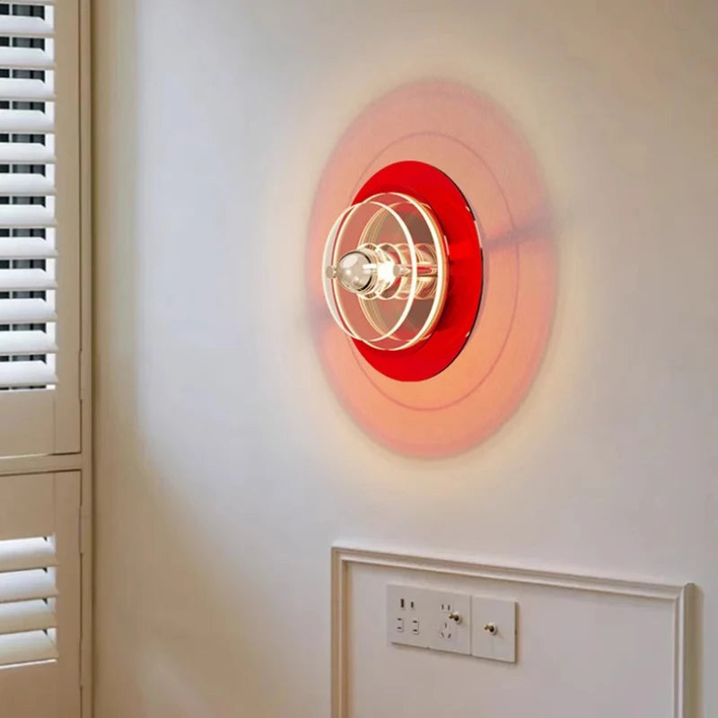 Italian Bauhaus LED Wall Lamps Living Room Bedroom Bedside Lamp Medieval Round Flying Saucer Wall Lights Bar Atmosphere Decor