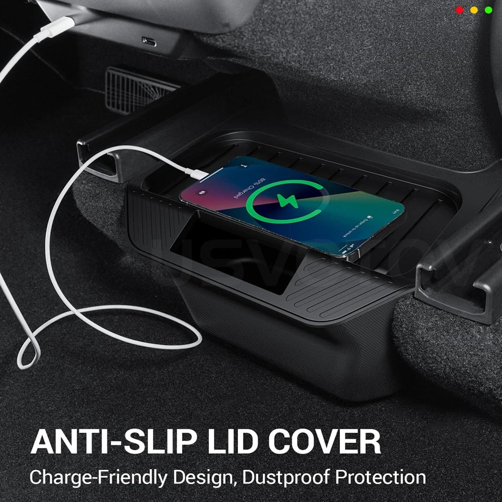 For Tesla Model Y Juniper Accessories Rear Seat Center Console Organizer Backseat Storage Box Bins for Tesla Model Y 2025 2026