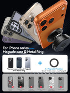 Joyroom Magnetic Car Phone Holder New Upgrade 360° Phone Holder Universal Vacuum Magnetic Car Phone  Mount for iPhone Samsung