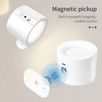 LED Wall Sconces Light Touch Control Double Head Wall Lamp 360 Rotatable 3Colors Wall Lights Wireless Night Lights For Bedroom