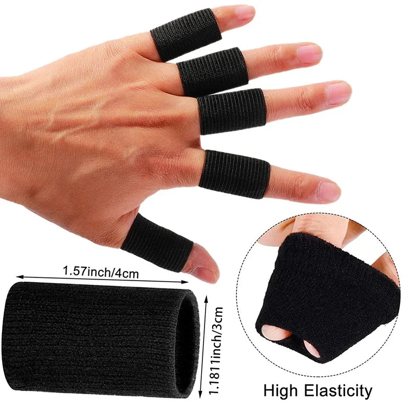 10PCS Elastic Sports Finger Sleeves Arthritis Support Finger Guard Outdoor Gym Basketball Volleyball Finger Protection Corrector