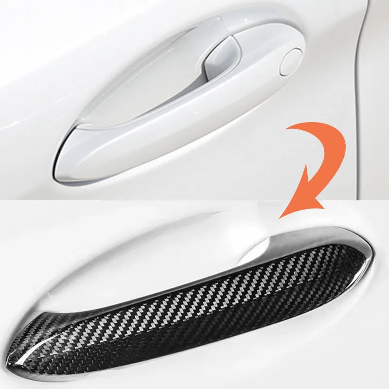 Real Carbon Fiber Car Door Handle Decoration For BMW 3 4 5 6 7 8 X Series X3 X4 X5 X6 X7 G01 G02 G05 G06 F90 G20 G22 G30 G38 G32