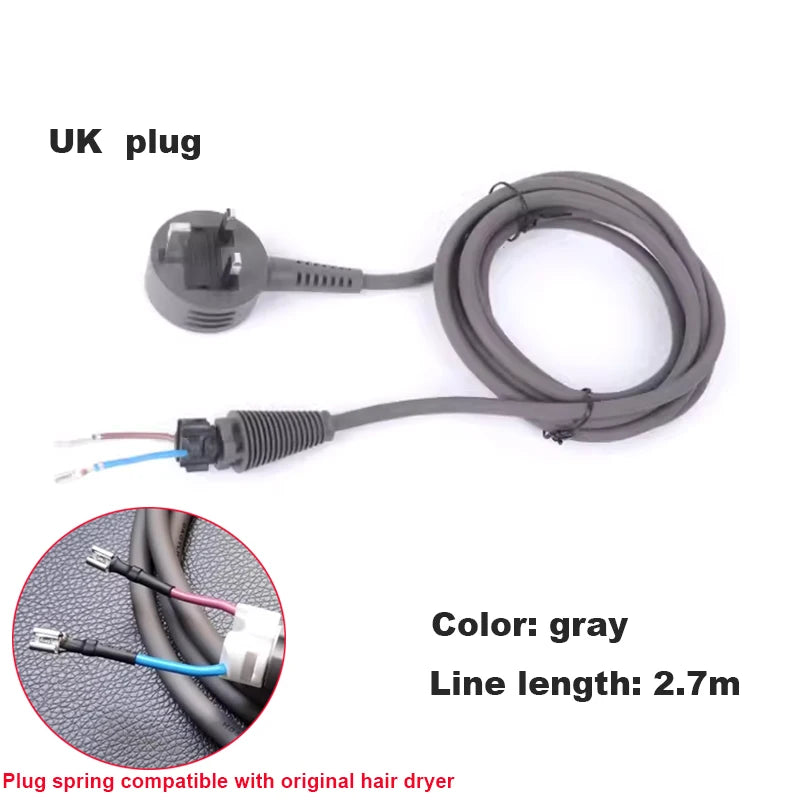 compatible supersonic hair dryer HD01/HD02/HD03/HD08 Power Line British/EU 220V substitute repair break upgrade accessories