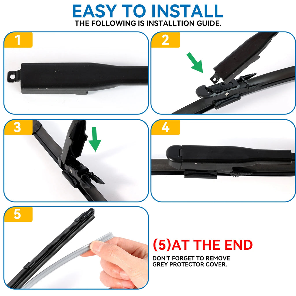 Erick's Front Wiper Blades Set 24in + 16in for Hyundai i20 2020-2026 LHD