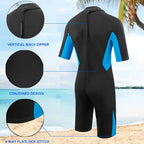 Men's Wetsuit 3mm Neoprene Short Sleeve One Piece Spring Diving Suit Back Front Zip Surfing Diving Swimming Snorkeling Kayaking