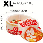 The New Winter Cartoon Ramen Cat Nest Love Warm Cute Semi-enclosed Cat Bed Can Be Opened And Washed